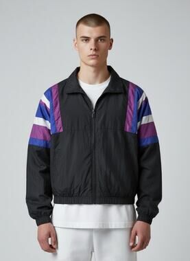SERGIO TACCHINI Men's Vintage Color Block Full Zip Track Jacket Size 10
